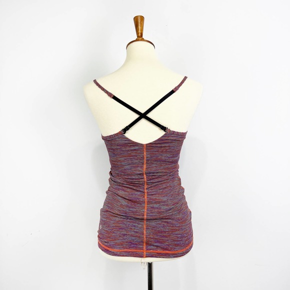 Lululemon Open Your Heart Pink Purple Black Space Dye Tank Top Bra Size 4 - Picture 4 of 10